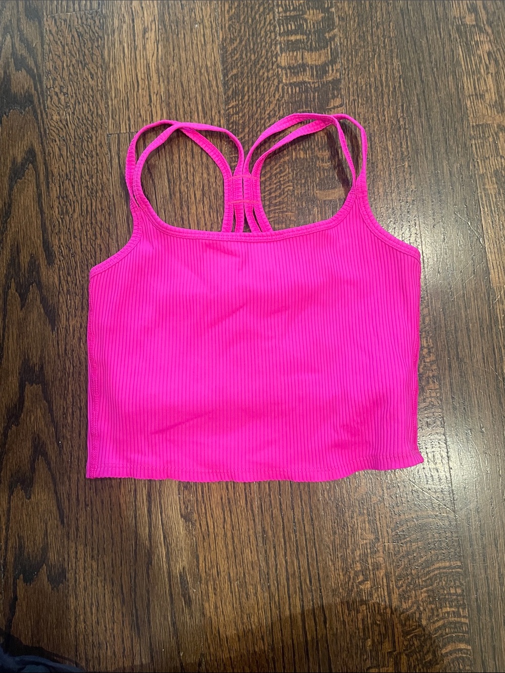 Carbon38 Hot Pink Ribbed Strappy Tank